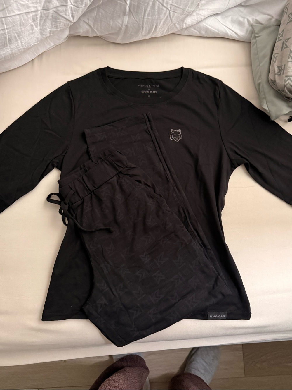 MAISON KITSUNÉ X EVA Air pajama set from Royal Laurel Class.